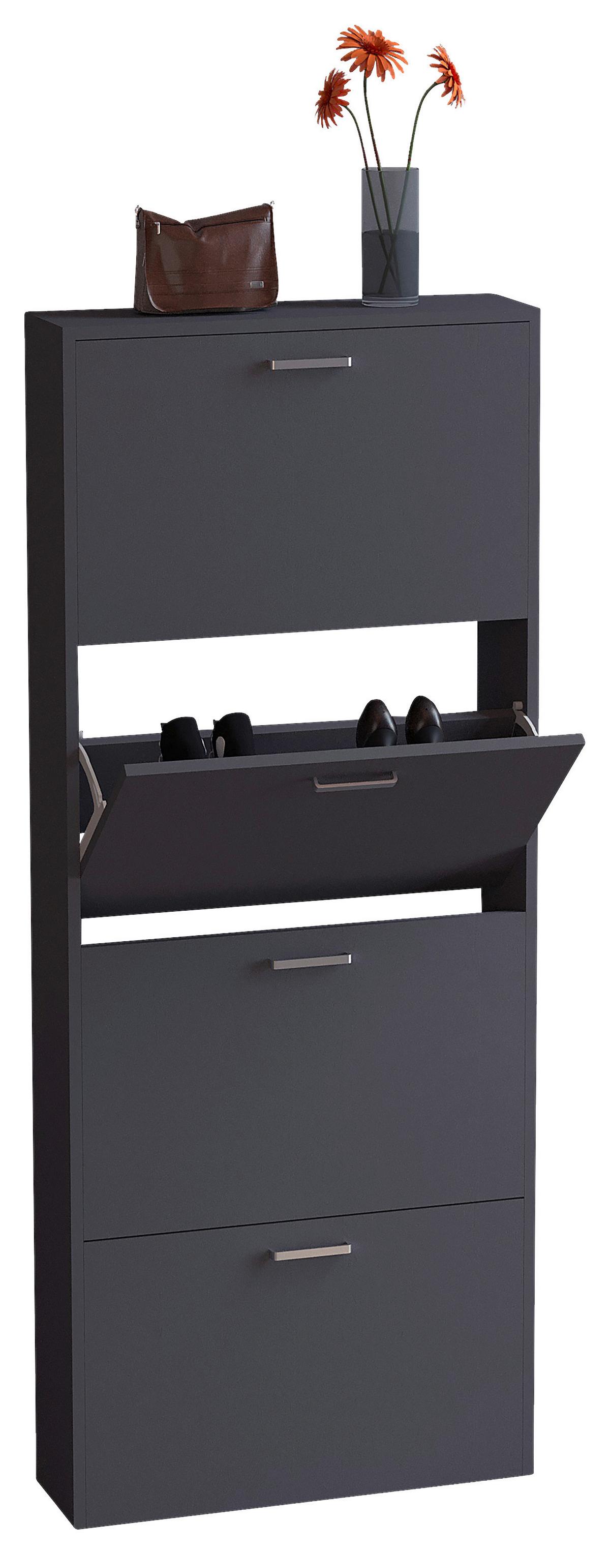 Schuhschrank Sulos Anthrazit B: 59 cm - Anthrazit, Design, Holzwerkstoff (59/144/17cm) - MID.YOU
