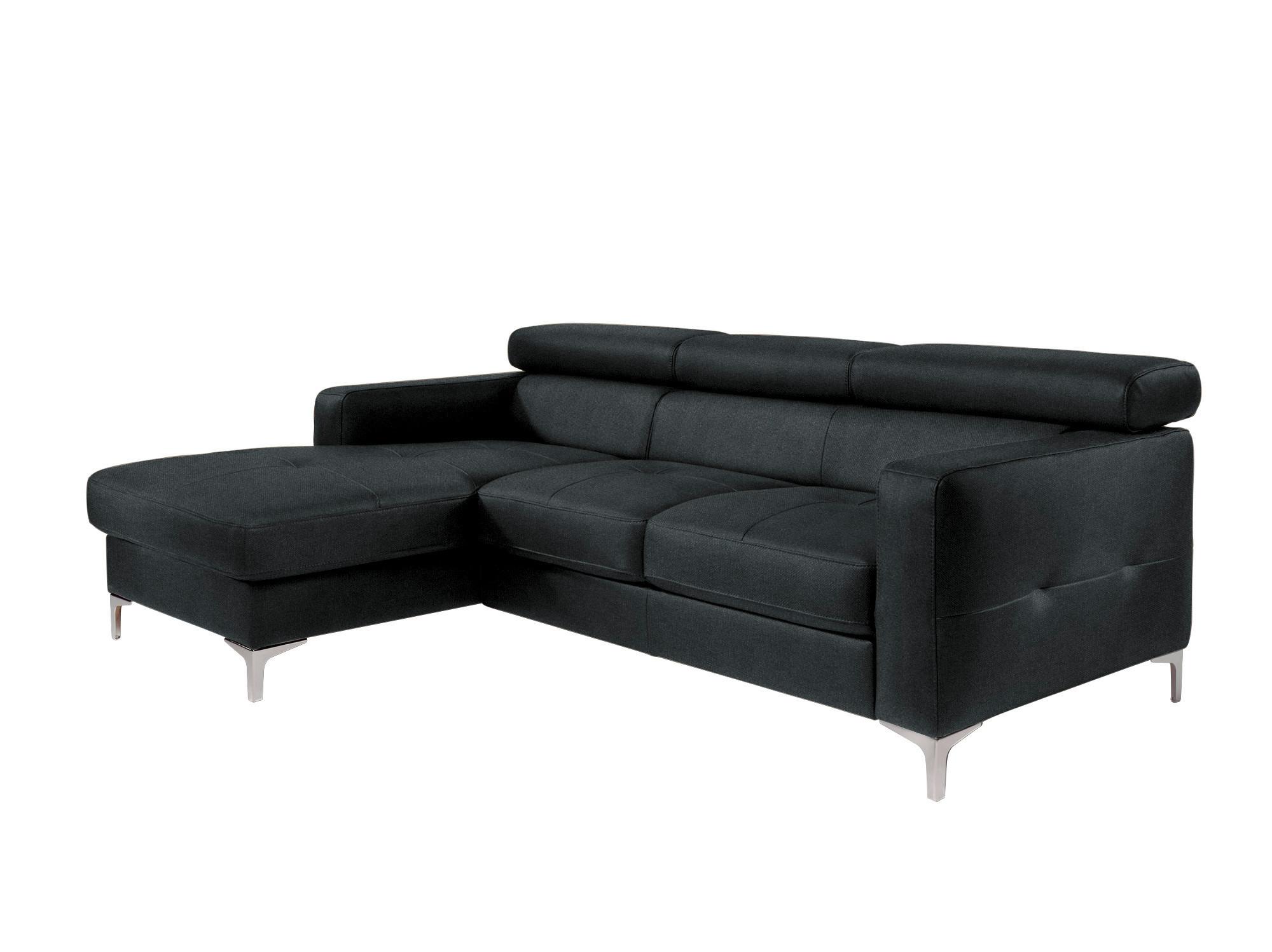 Ecksofa mit Schlaffunktion Sammy Schwarz - Chromfarben/Schwarz, Design, Textil (169/226cm) - Livetastic
