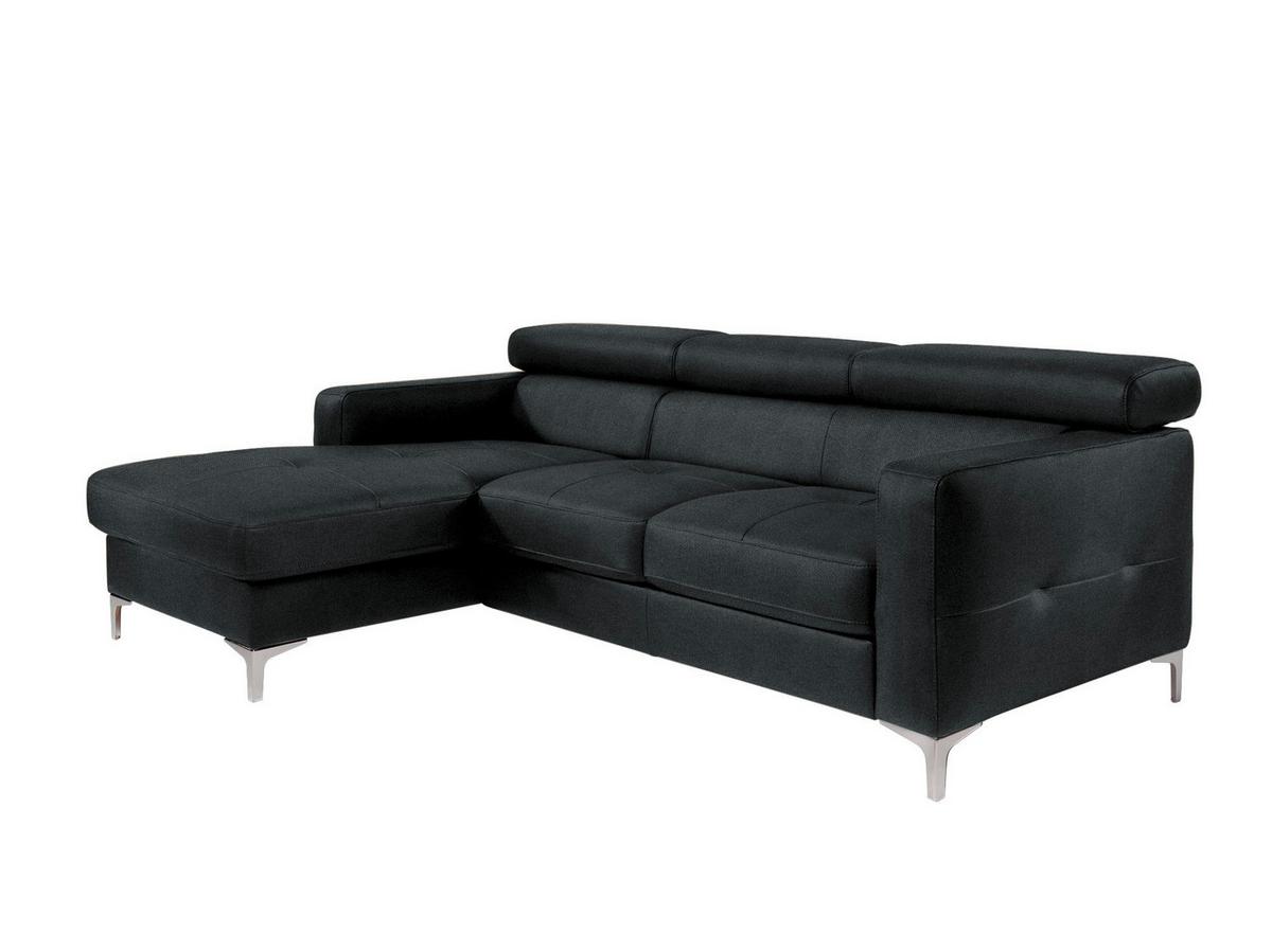 Ecksofa mit Schlaffunktion Sammy Schwarz - Chromfarben/Schwarz, Design, Textil (169/226cm) - Livetastic