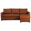 Ecksofa mit Schlaffunktion Paris Terracottacord 215x145cm - Terracotta, Basics, Holz/Holzwerkstoff (215/145cm)