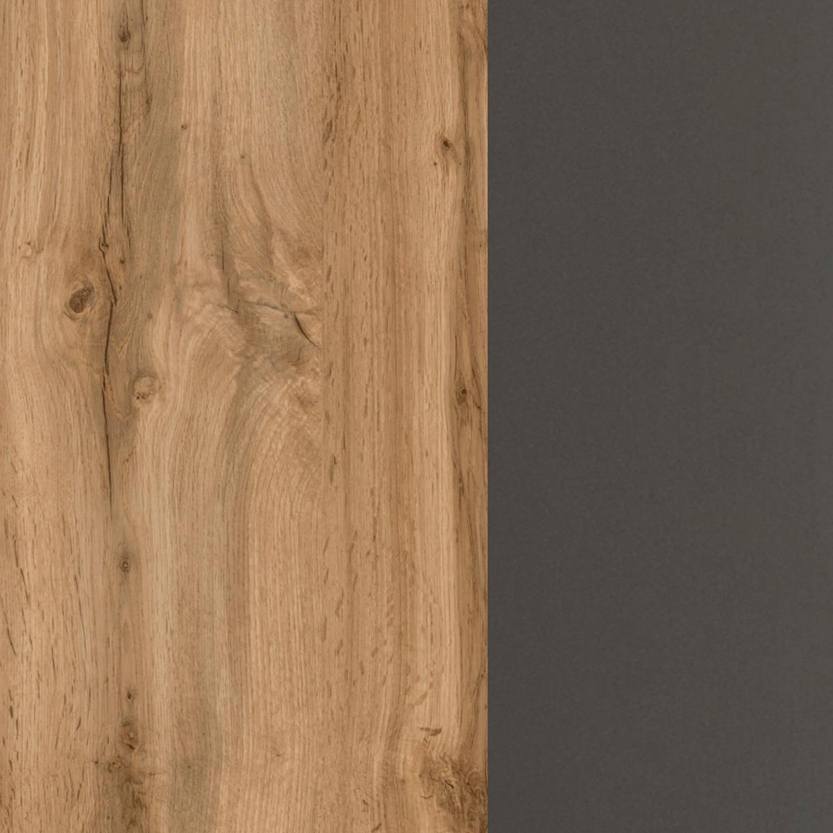 Küchenzeile Sorrento ohne Geräte B: 210 cm Eichefarben - Schieferfarben/Eiche Wotan, MODERN, Holzwerkstoff (210cm) - Held
