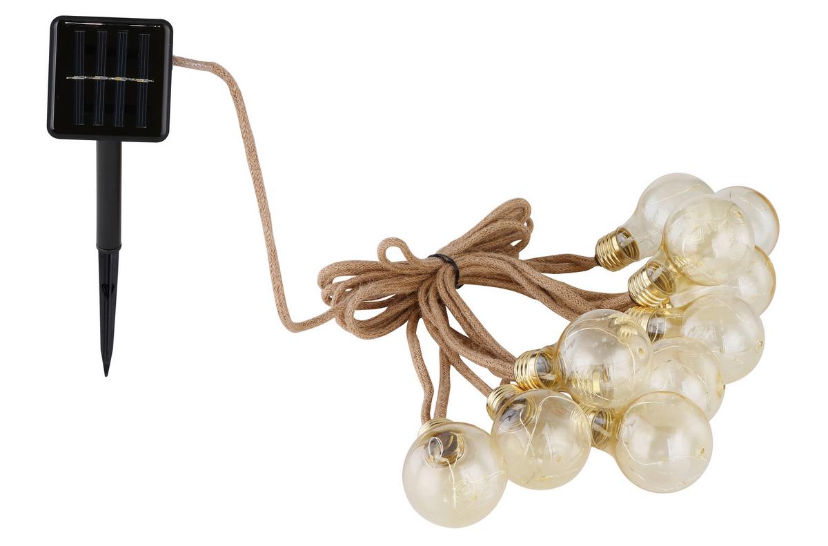 SOLÁRNÍ SVÍTIDLO SOLE - jantarové barvy/černá, Romantický / Rustikální, textil/plast (570/6/10,6cm) - Mömax