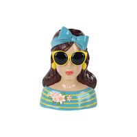 Váza ZENE - svetlomodrá/čierna, plast (18/25/15,5cm) - Mömax