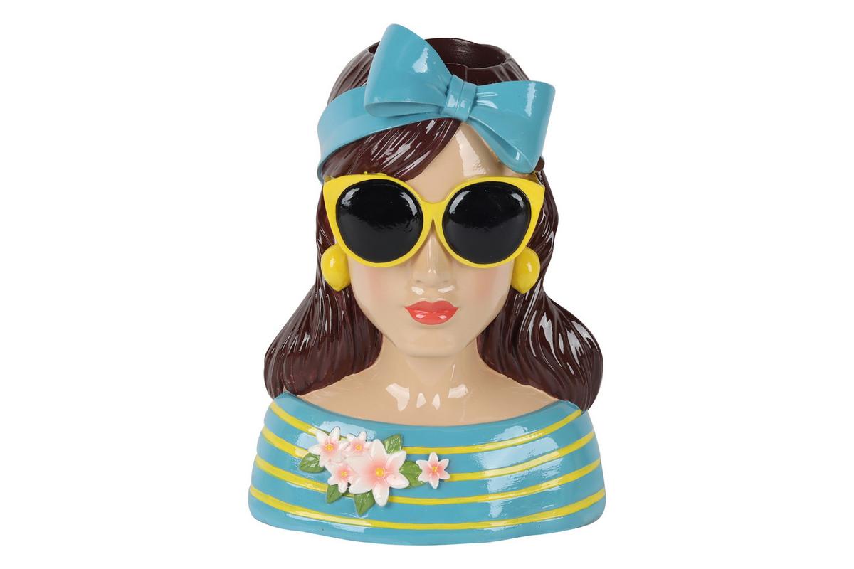 Váza ZENE - svetlomodrá/čierna, plast (18/25/15,5cm) - Mömax