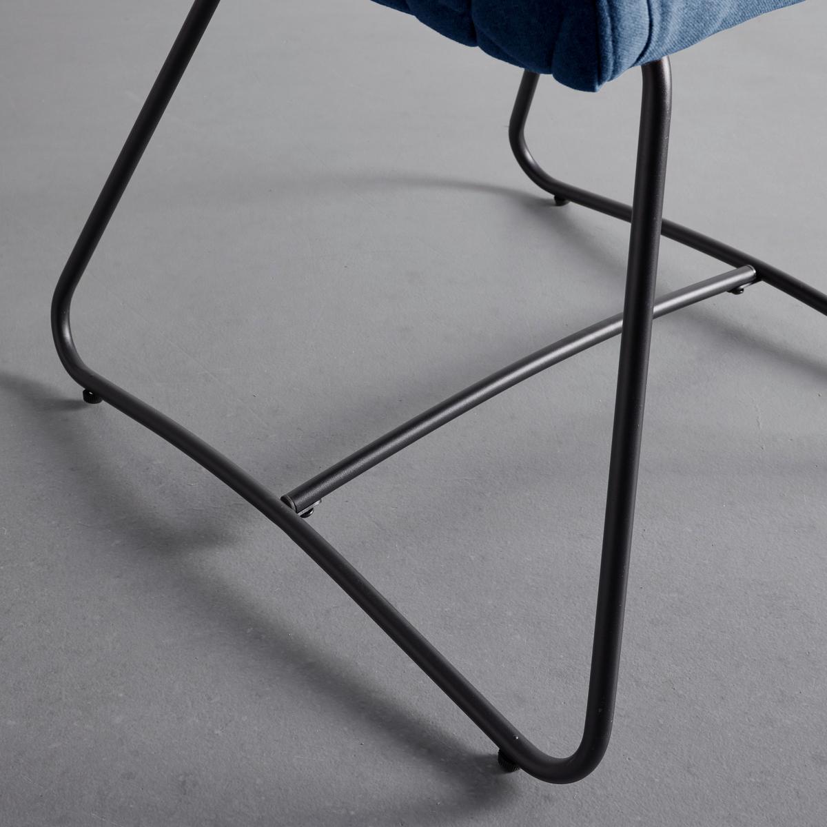 Židle IVA modrá - modrá/černá, Moderní, kov/textil (55/76/57cm) - Bessagi Home