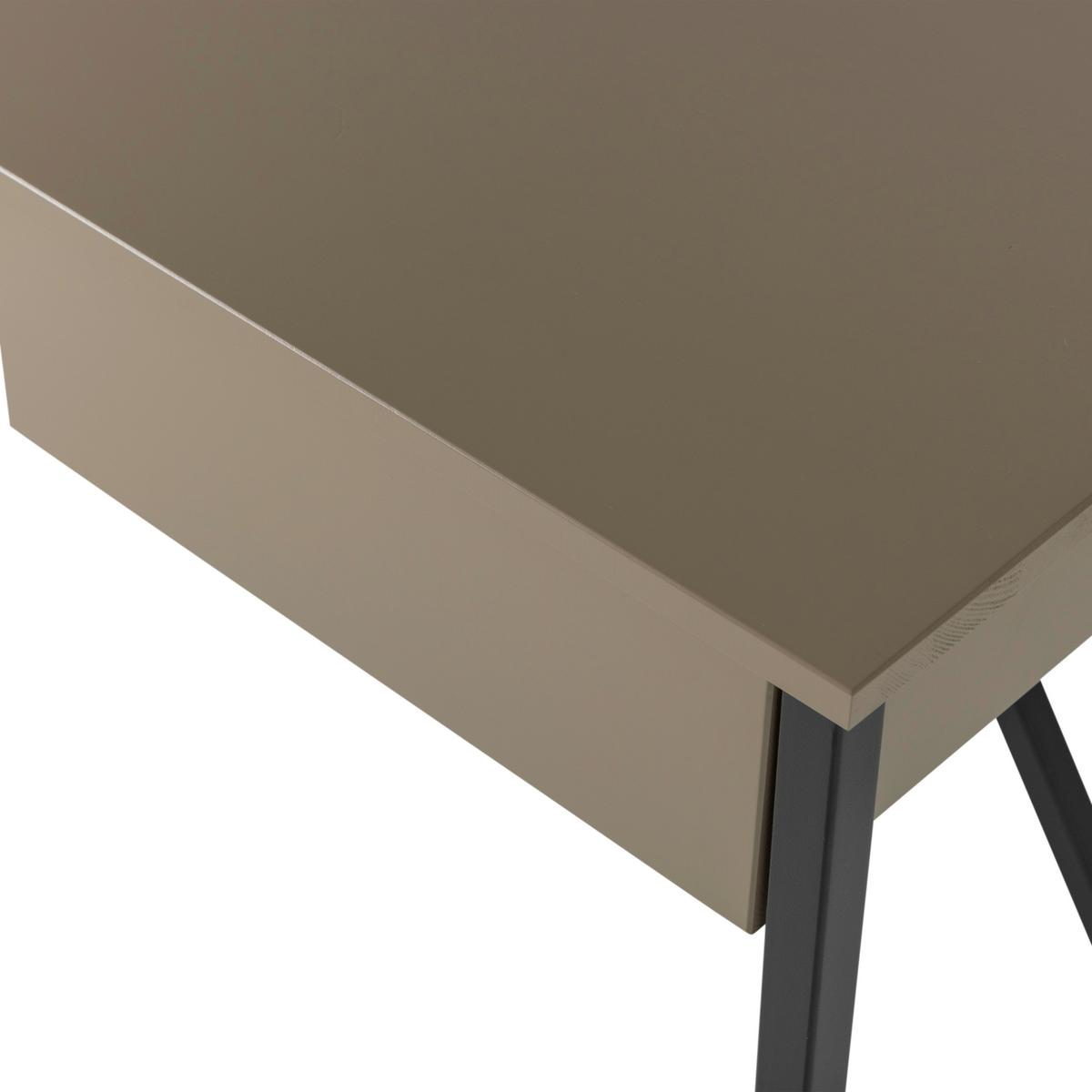 Schreibtisch New Julius Schlammfarben L: 126cm - Schlammfarben/Schwarz, MODERN, Holz/Metall (126/53/75cm) - Livetastic