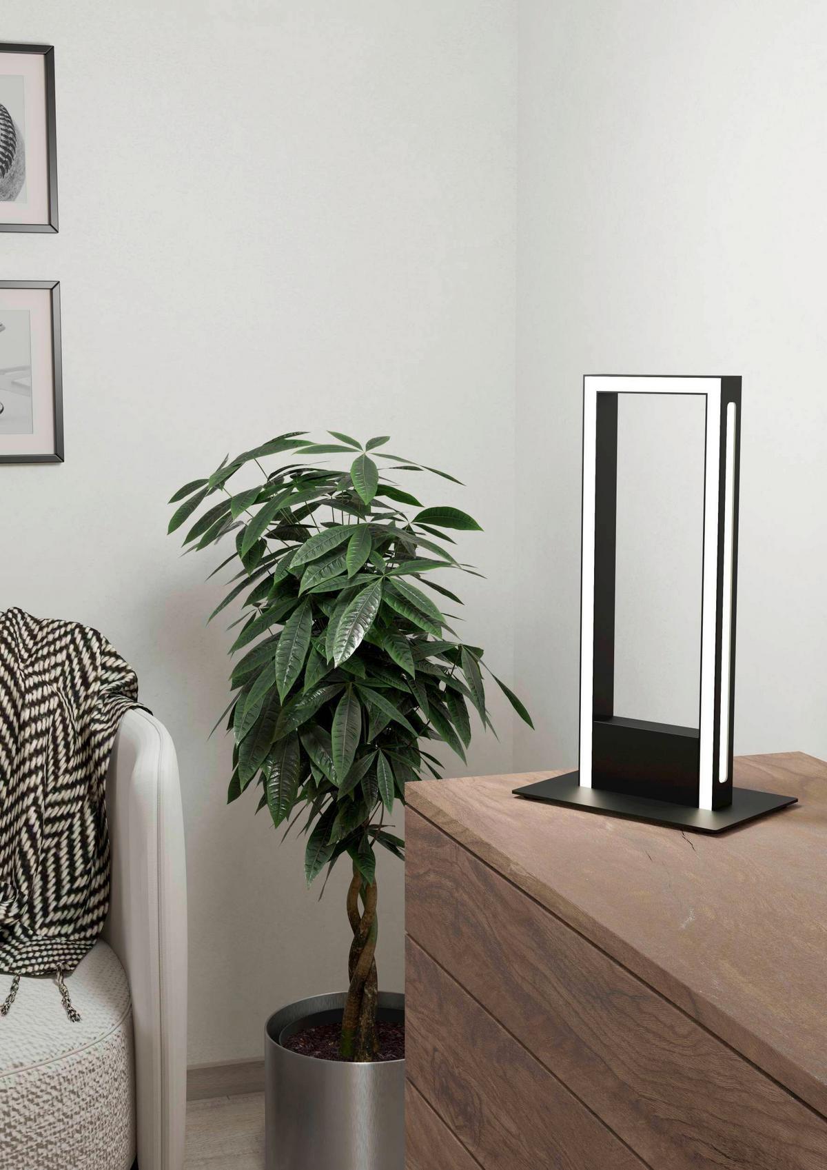 LED-Tischlampe Savilanas Schwarz/Weiß - Schwarz/Weiß, Design, Kunststoff/Metall (16/3,5/42,5cm) - Eglo