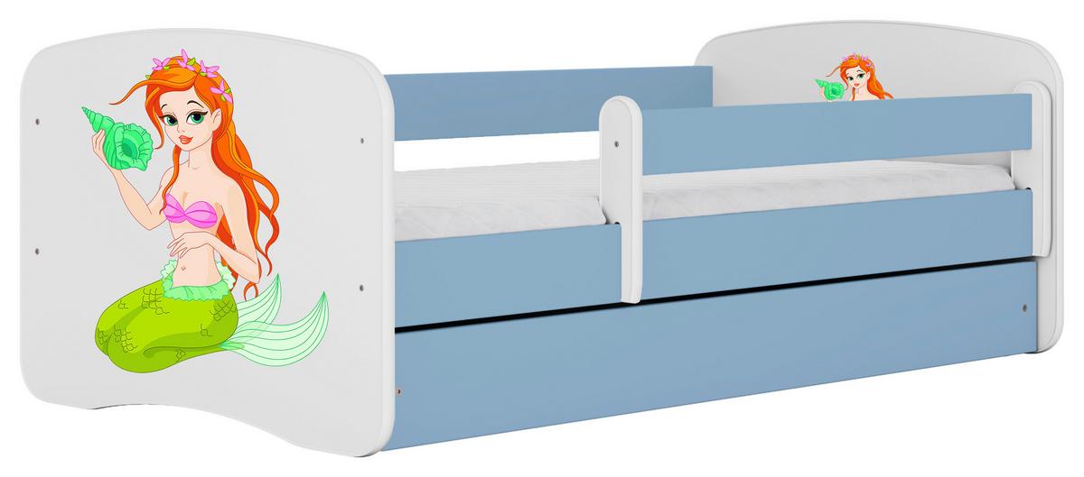 Kinder-/Juniorbett Babydreams inkl. Matratze 80x160 - Blau/Birkefarben, MODERN, Holz/Holzwerkstoff (80/160cm) - MID.YOU