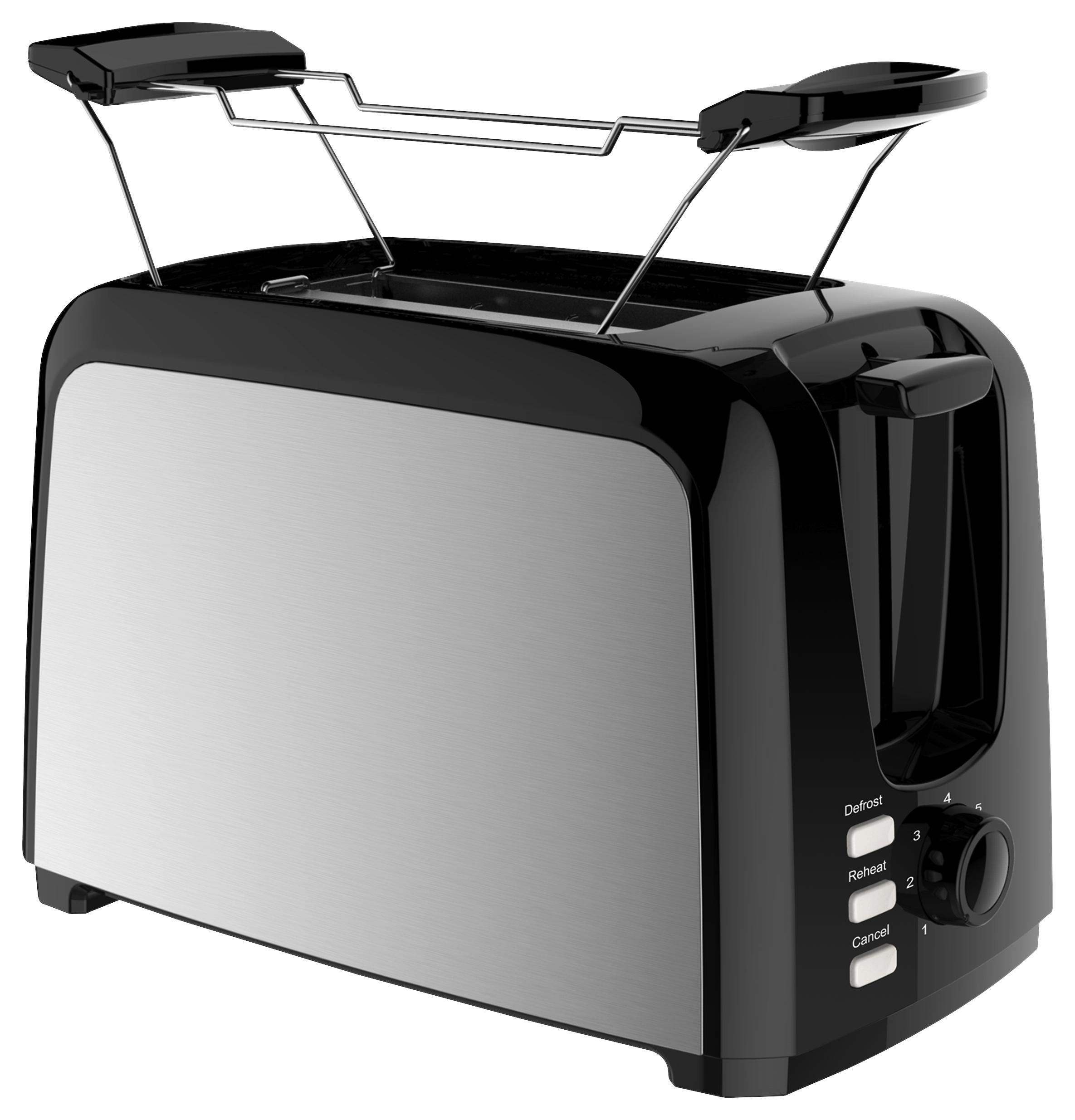 Toaster Dominik - Edelstahlfarben/Schwarz, Basics, Kunststoff/Metall (26,5/15,6/19,9cm) - Bono