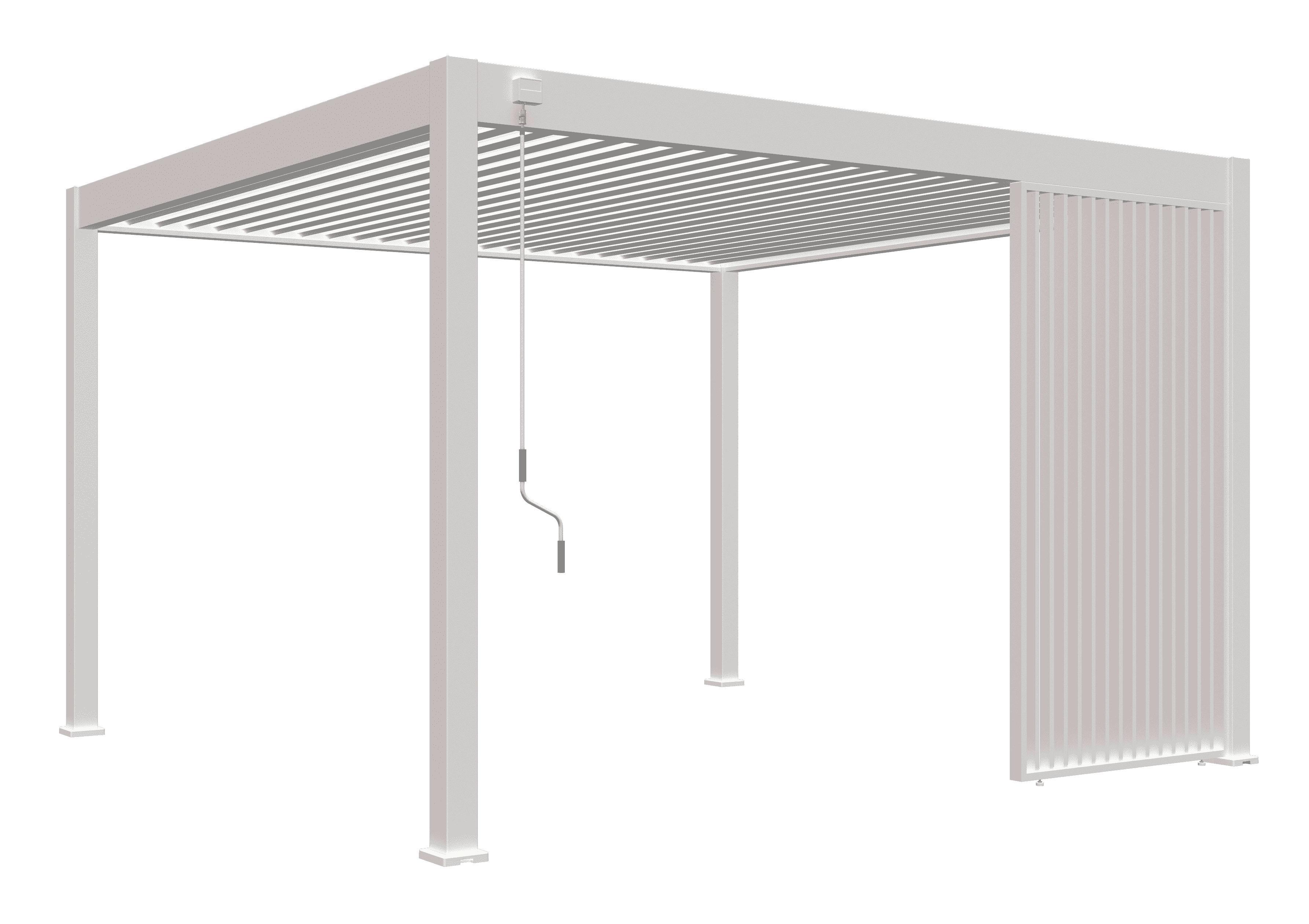 Pavillon-Seitenteil 123x235cm Wetterfest - Weiß, Basics, Metall (123/235/10cm) - Gardenson