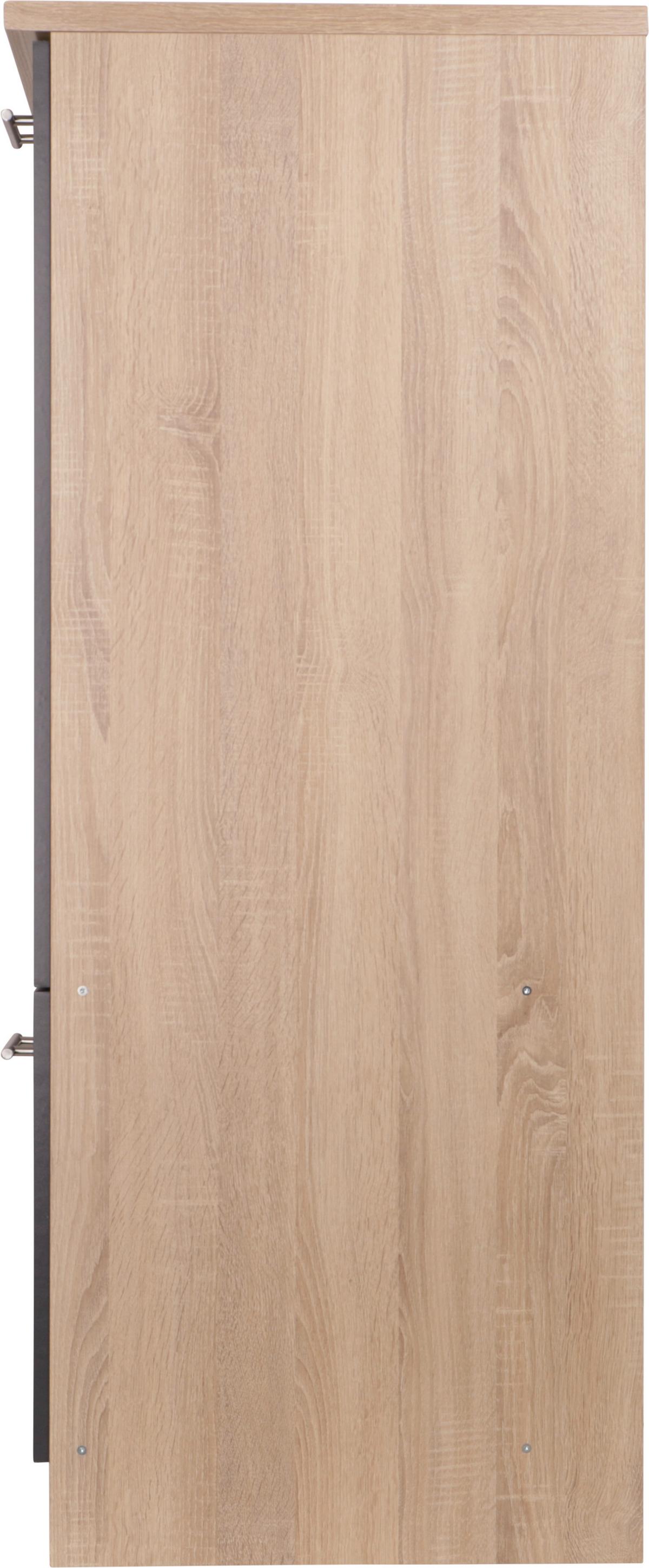 Geräteumbauschrank Merle Grau, Eiche Dekor B:60cm - Eichefarben/Grau, Basics, Holzwerkstoff (60/144,8/60cm) - Respekta