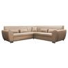 Ecksofa Delux Beige Mit Schlaffunktion Ottomane Rechts - Beige/Silberfarben, Design, Textil (266/266cm) - Livetastic