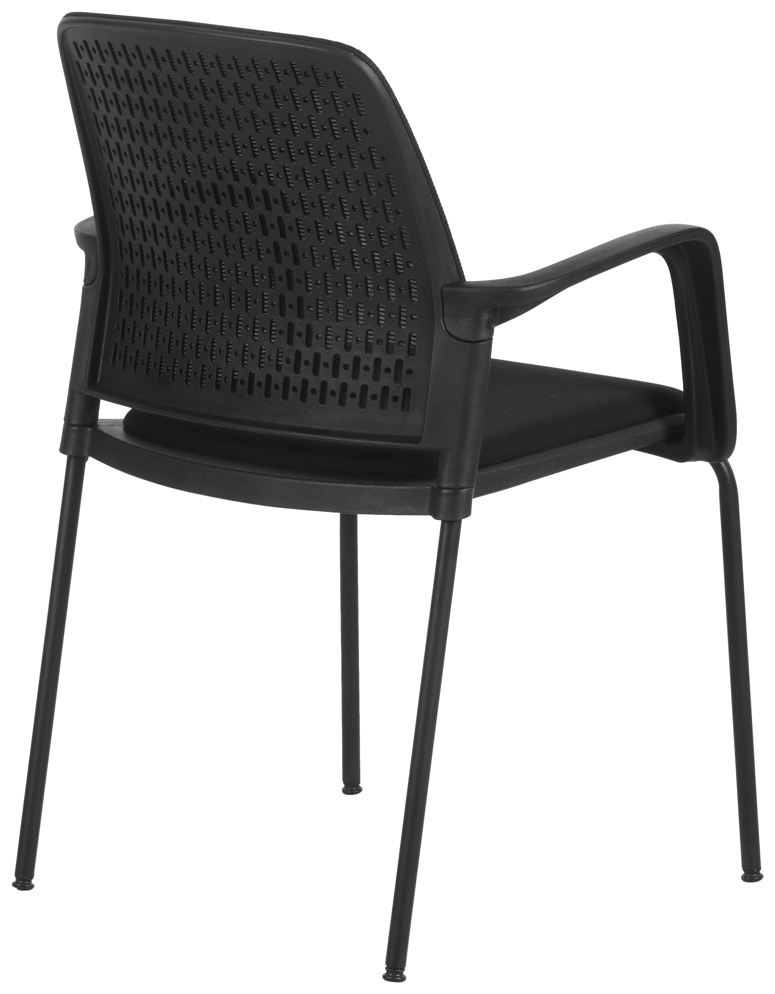 Besucherstuhl Pisa - Schwarz, MODERN, Kunststoff/Textil (60/85/55cm)