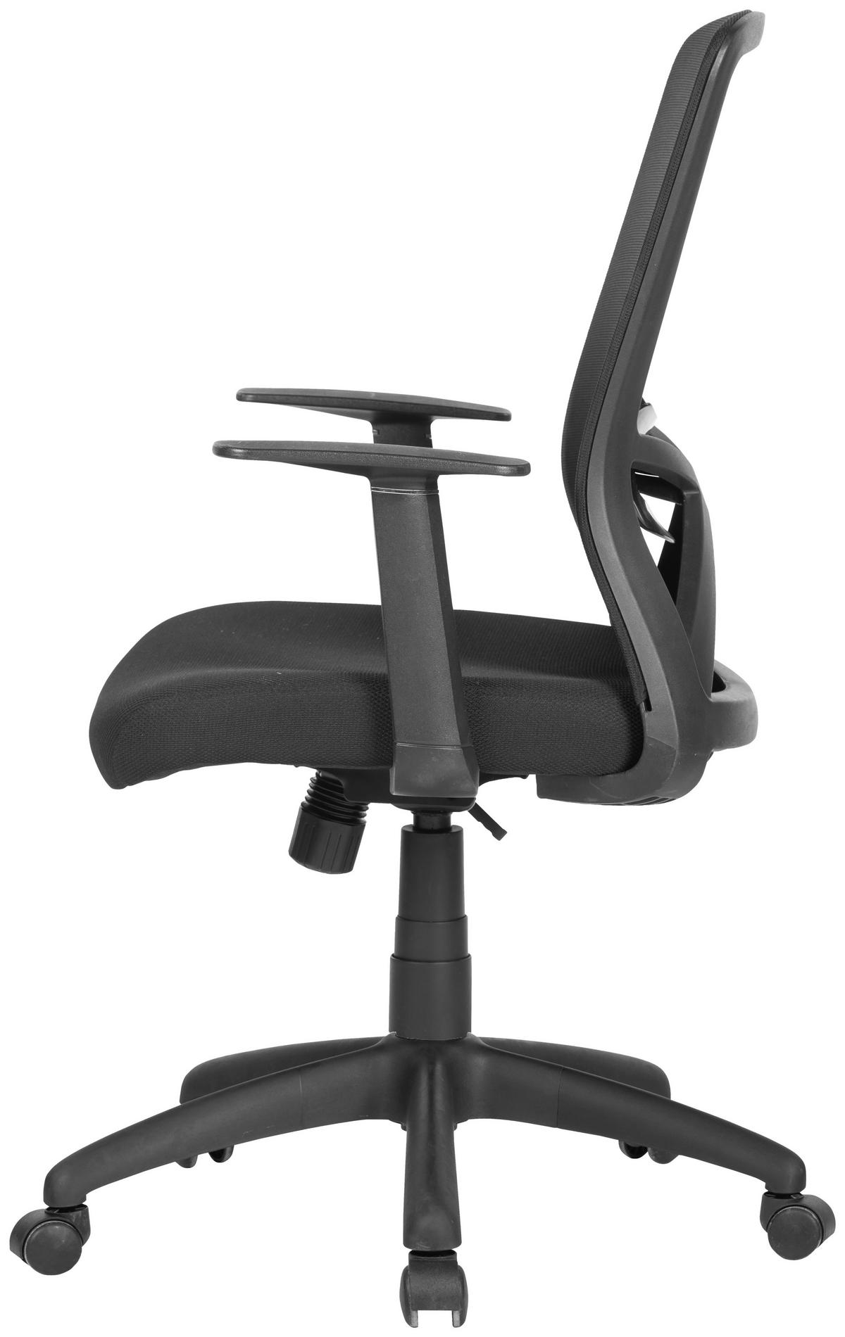 Drehstuhl Long Abwischbar Schwarz Bis 110 Kg - Schwarz, MODERN, Kunststoff/Textil (52,5/95,5-103/60,5cm) - MID.YOU