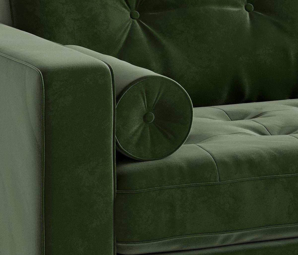 Ecksofa Scott - Edelstahlfarben/Olivgrün, Design, Textil (205/259cm) - Livetastic