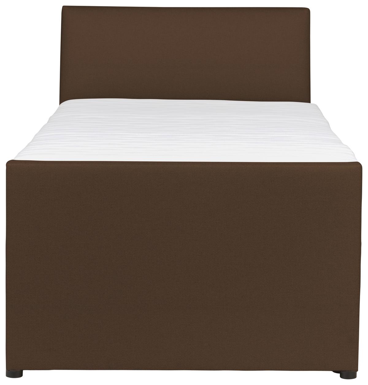 Boxspringbett Mit Bettkasten Nida 120x200 Cm Braun - Schwarz/Braun, MODERN, Holz/Holzwerkstoff (120/200cm) - MID.YOU
