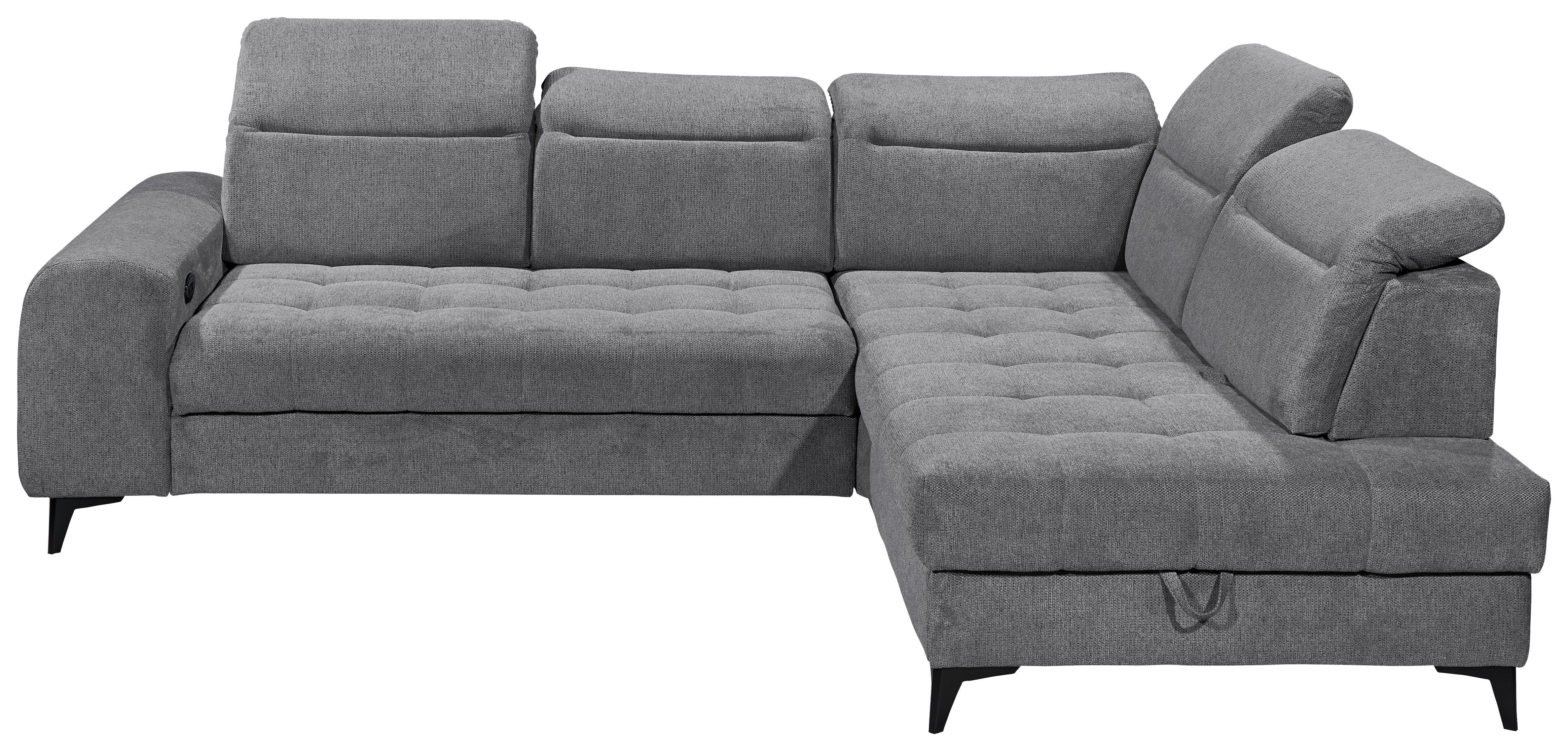 Ecksofa Rockdale Anthrazit S:282x200cm - Anthrazit/Schwarz, KONVENTIONELL, Textil (282/200cm) - MID.YOU