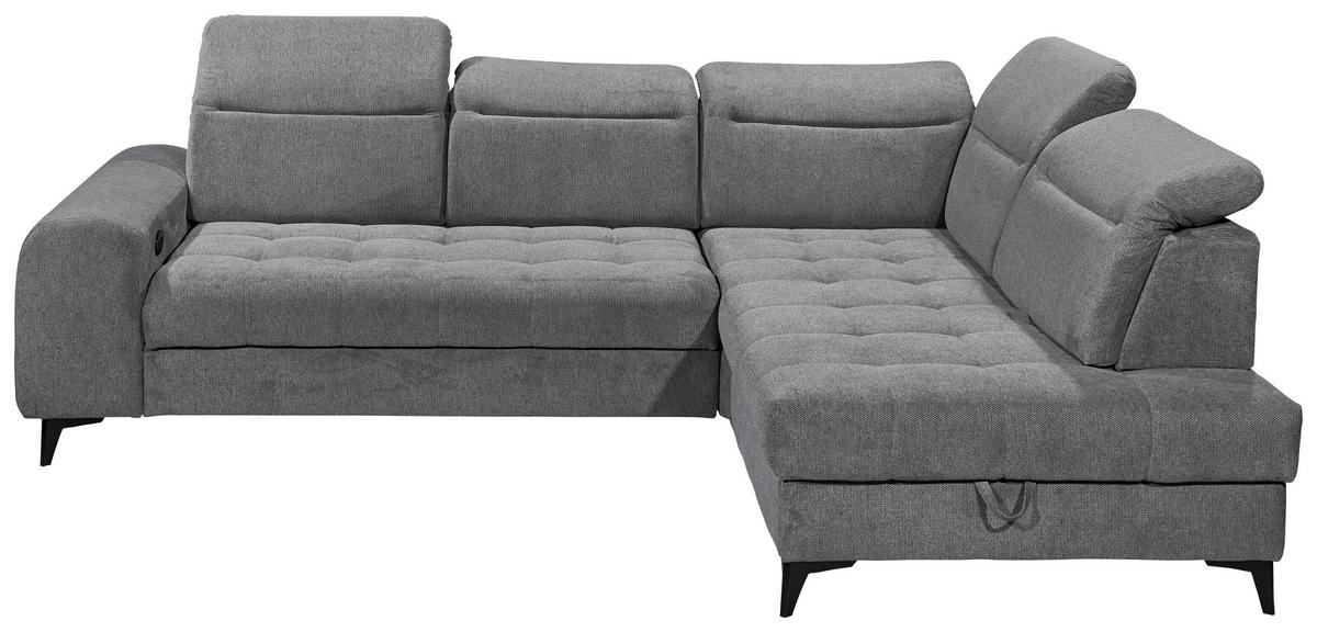 Ecksofa Rockdale Anthrazit S:282x200cm - Anthrazit/Schwarz, KONVENTIONELL, Textil (282/200cm) - MID.YOU