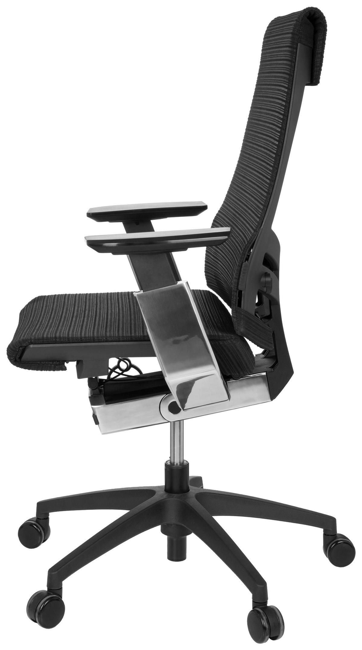 Drehstuhl Genidia Smart Black cm höhenverstellbar Schwarz - Chromfarben/Schwarz, MODERN, Kunststoff/Textil (70/112/55cm) - MID.YOU