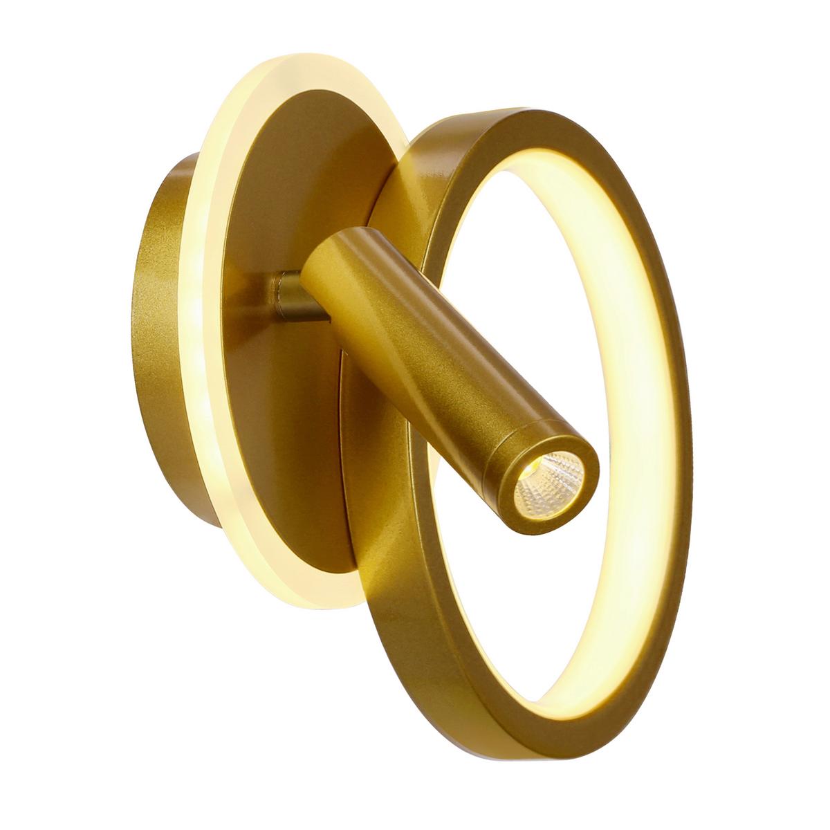 LED-WANDLEUCHTE 22-35677 MONET - Goldfarben/Weiß, KONVENTIONELL, Kunststoff/Metall (28/7/18cm)
