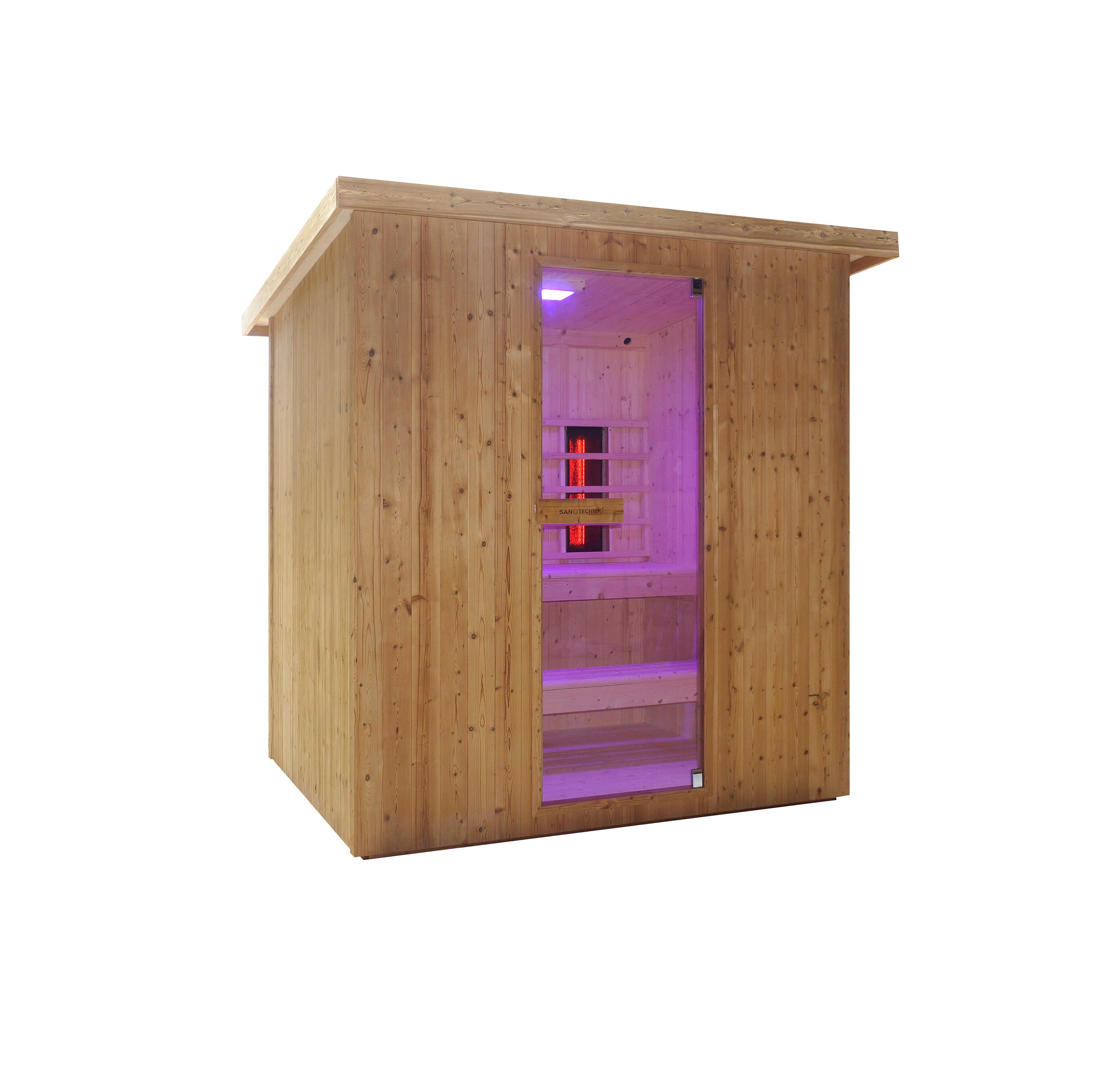 Infrarotkabine Lahti Holzfarben B: 181,5 cm - KONVENTIONELL, Holz (198/181,5/202,2cm) - Sanotechnik