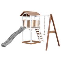 Spielturm A025.121.81 - Braun/Weiß, KONVENTIONELL, Holz/Kunststoff (283,6/241,9/349cm) - Ambia Garden