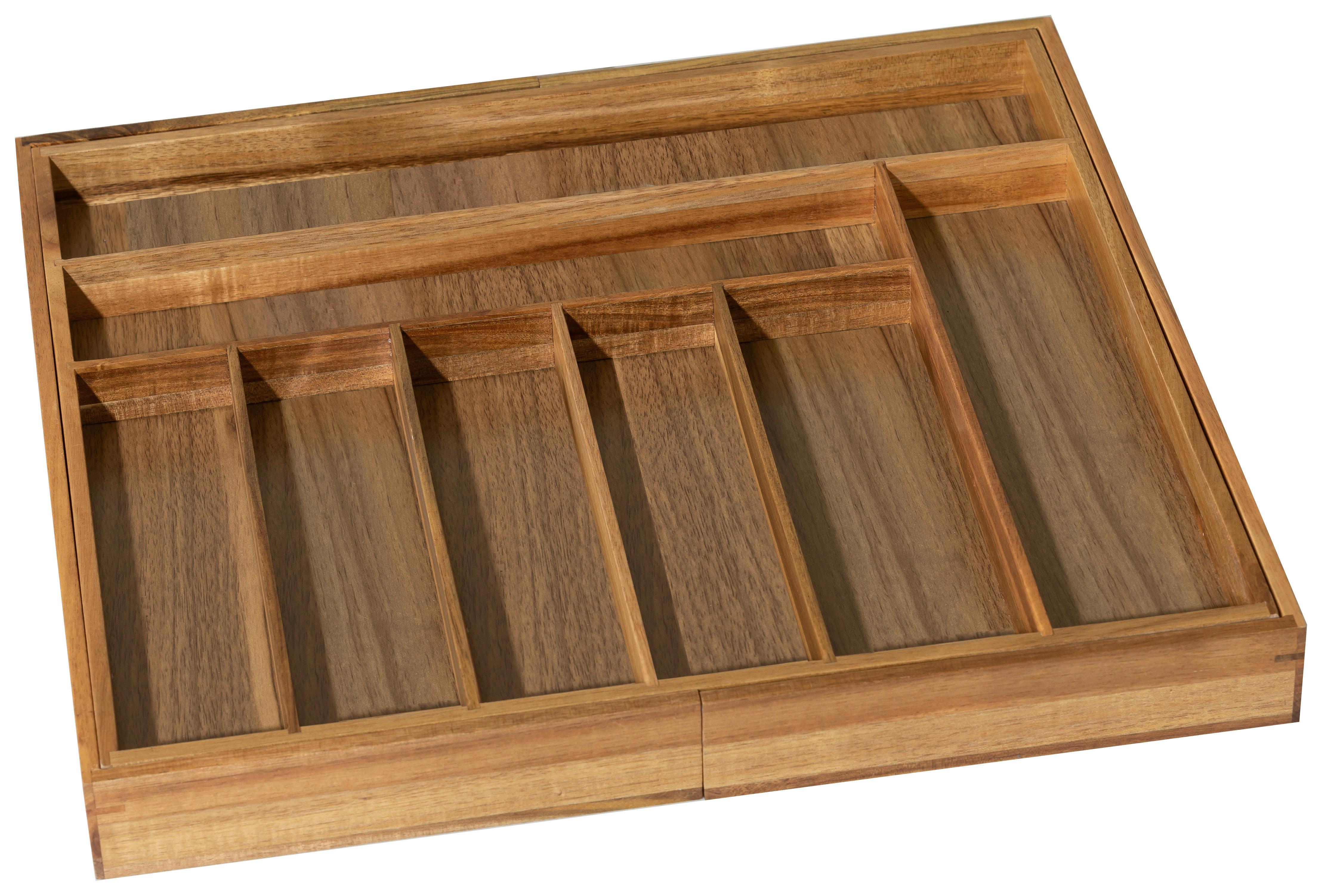 Evőeszköztartó Fiókbetét Wk018-A - akácia színű/ekrü, Basics, fa (45-65/5/43,5cm) - James Wood