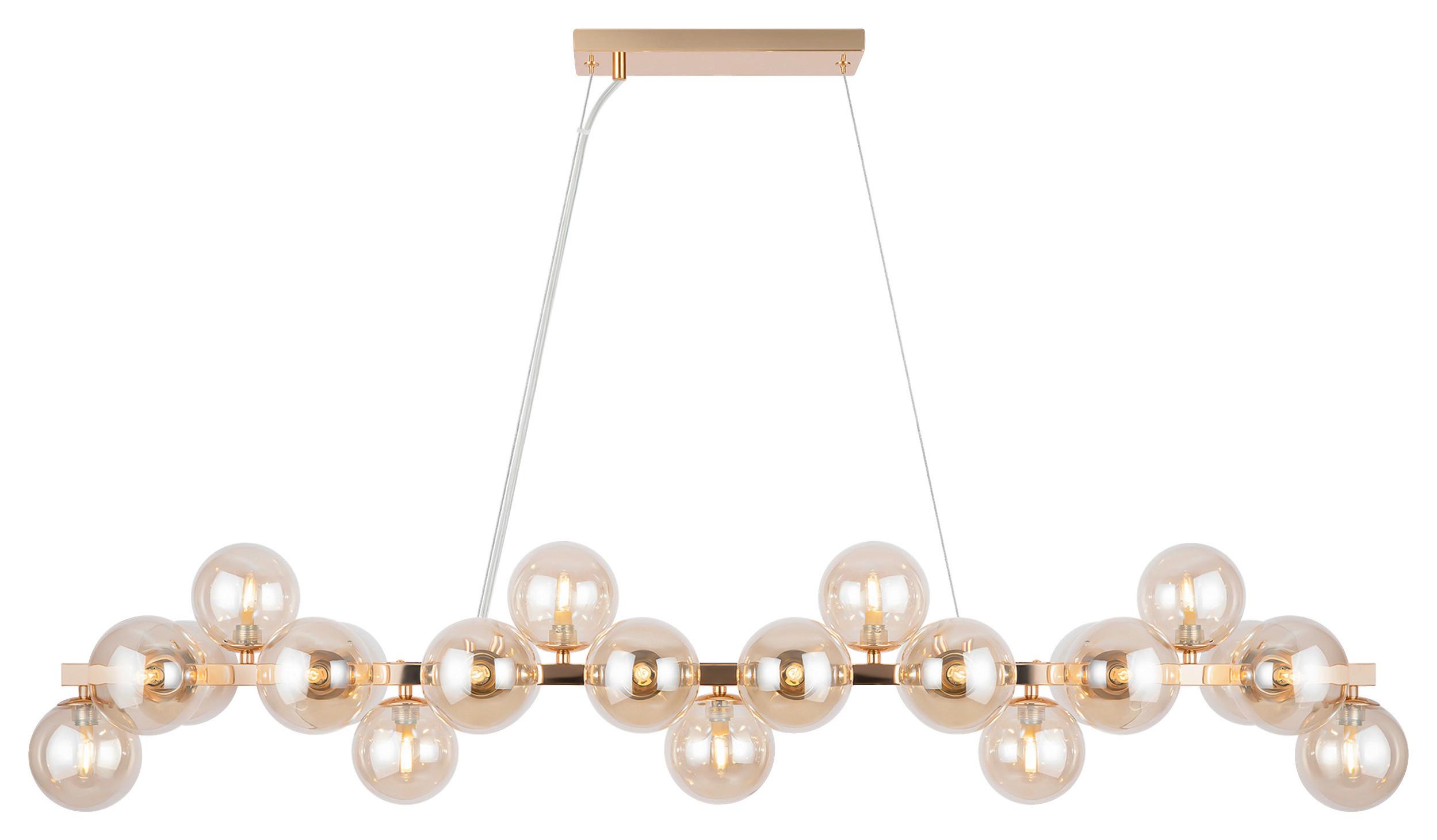 PENDELLEUCHTE DALLAS - Goldfarben, Trend, Glas/Metall (23,8/22,8/123,5cm) - MAYTONI