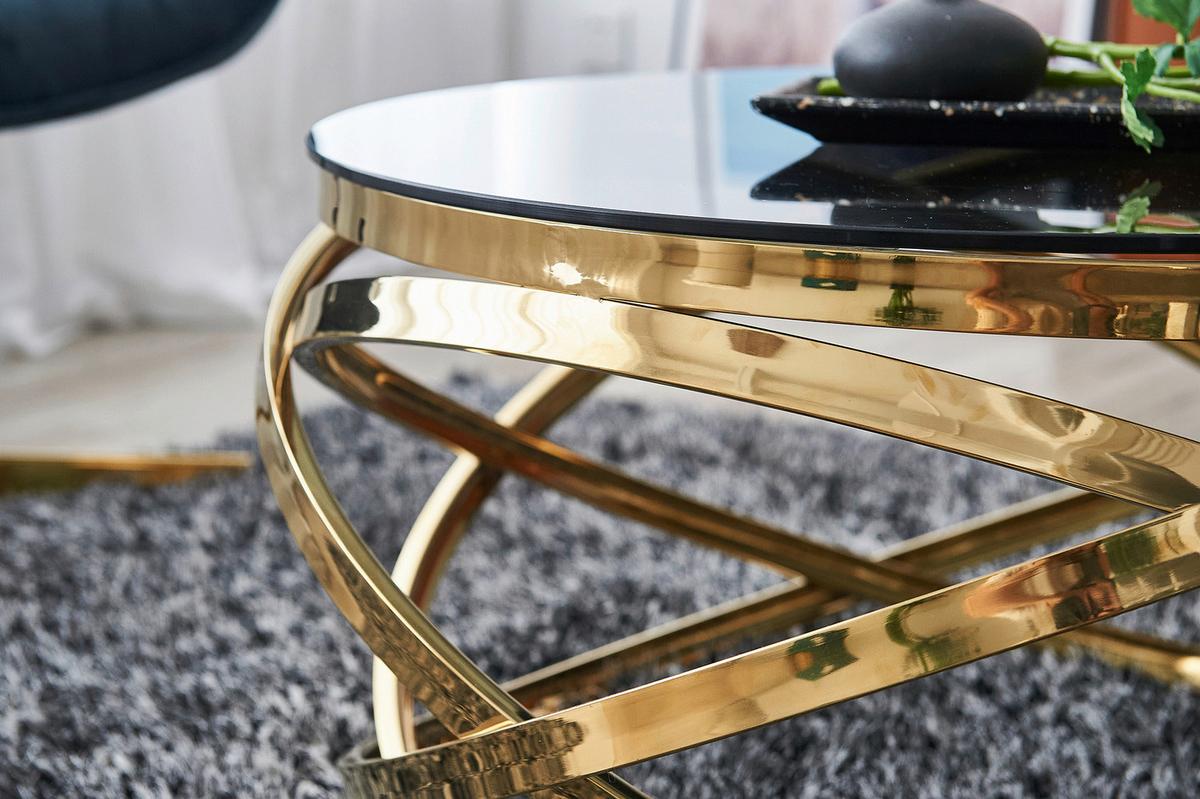 Couchtisch Grau, Goldfarben L: 80 Cm - Goldfarben/Grau, Design, Glas/Metall (80/80/42cm) - Livetastic