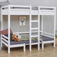 Etagenbett Eco Dream Jumbo Weiß, Lf: Ca. 90x200 Cm - Weiß, MODERN, Holz (90/200cm) - MID.YOU