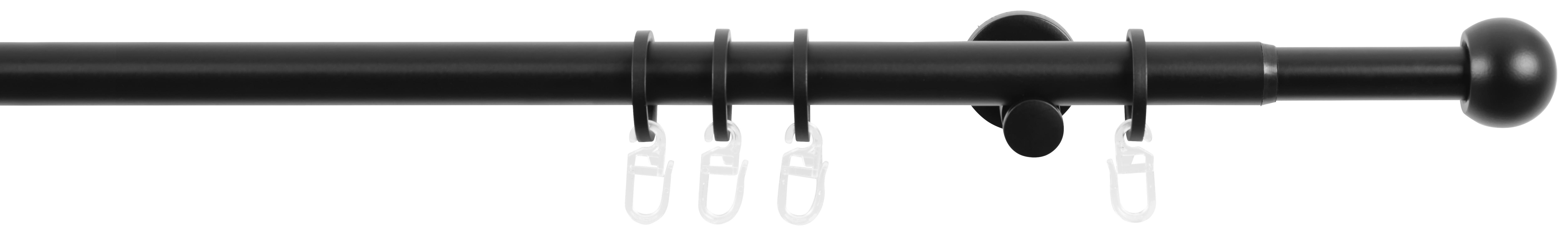 Rundstangengarnitur Nero - Schwarz, KONVENTIONELL, Metall (120-210cm) - Ondega