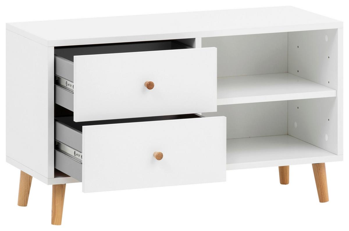 Garderobenbank Bjarne, Weiß B: 78,9 Cm - Weiß/Grün, Design, Holzwerkstoff (78,9/46,5/33cm) - MID.YOU