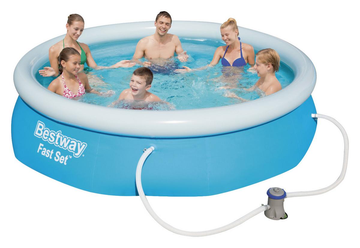 Schwimmbecken Rund Pascha mit Pumpe Ø 305 cm - Blau, Kunststoff (305/76cm) - Bestway