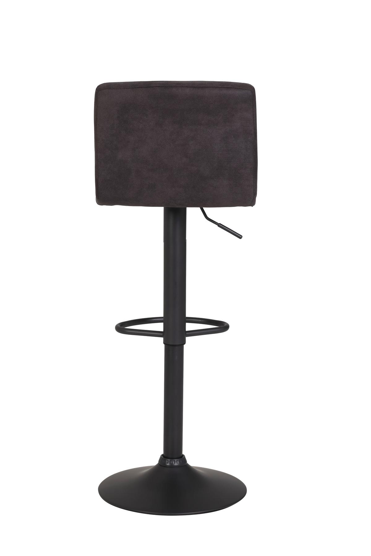Barhocker Set 2tlg. mit Lehne 360° drehbar Amanda Anthrazit - Dunkelgrau/Anthrazit, MODERN, Textil/Metall (40/85/48cm) - MID.YOU