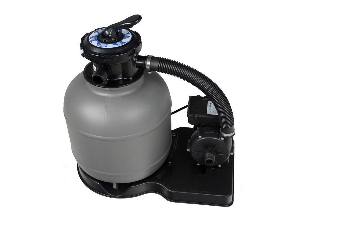 Pool-Set Steely De Luxe Wood 3-teilig, Laufruhige Pumpe - Hellbraun/Hellblau, Basics, Metall (515/390/120cm)