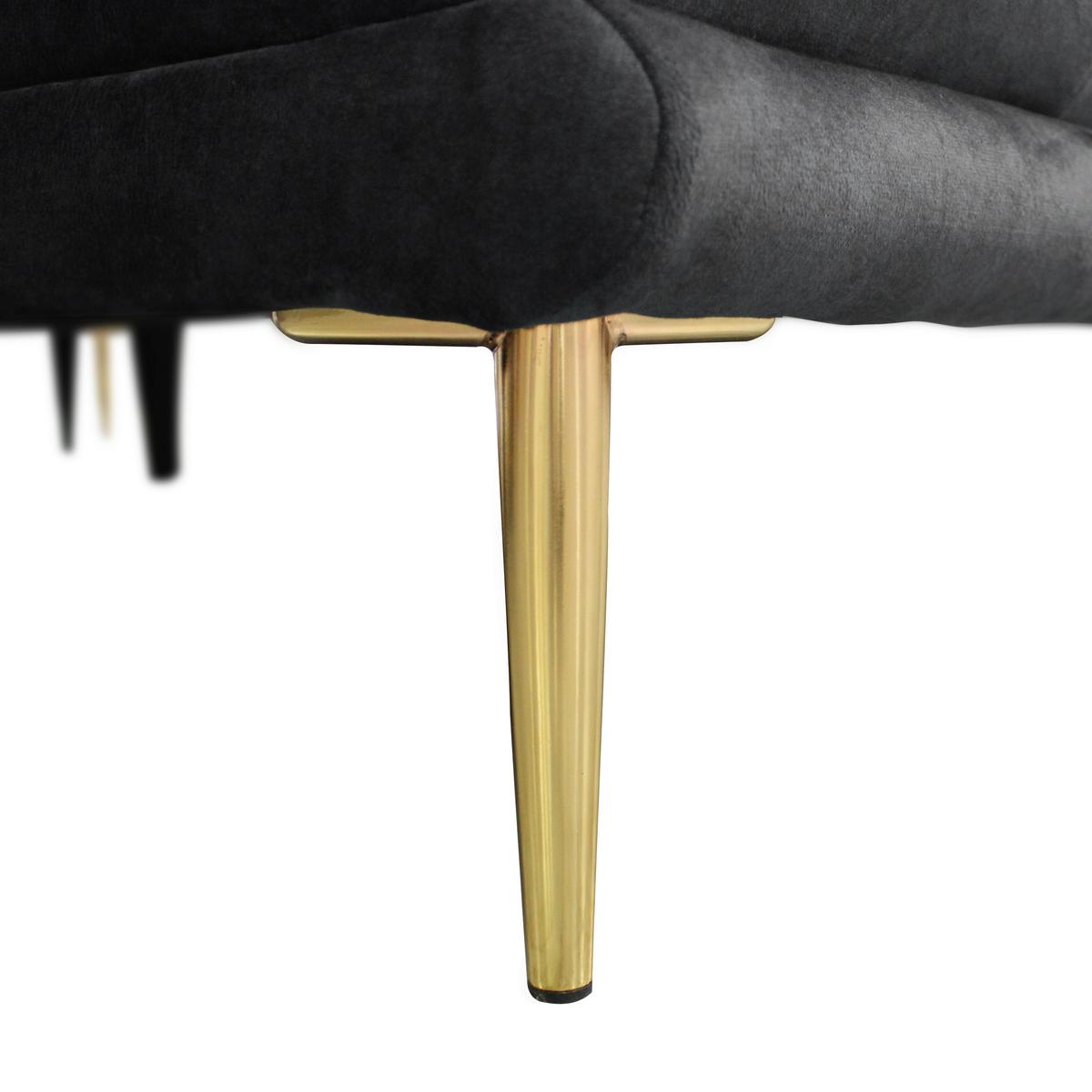 Ecksofa Whisper Anthrazit S: 264x196cm - Anthrazit/Goldfarben, Design, Textil (264/196cm) - MID.YOU