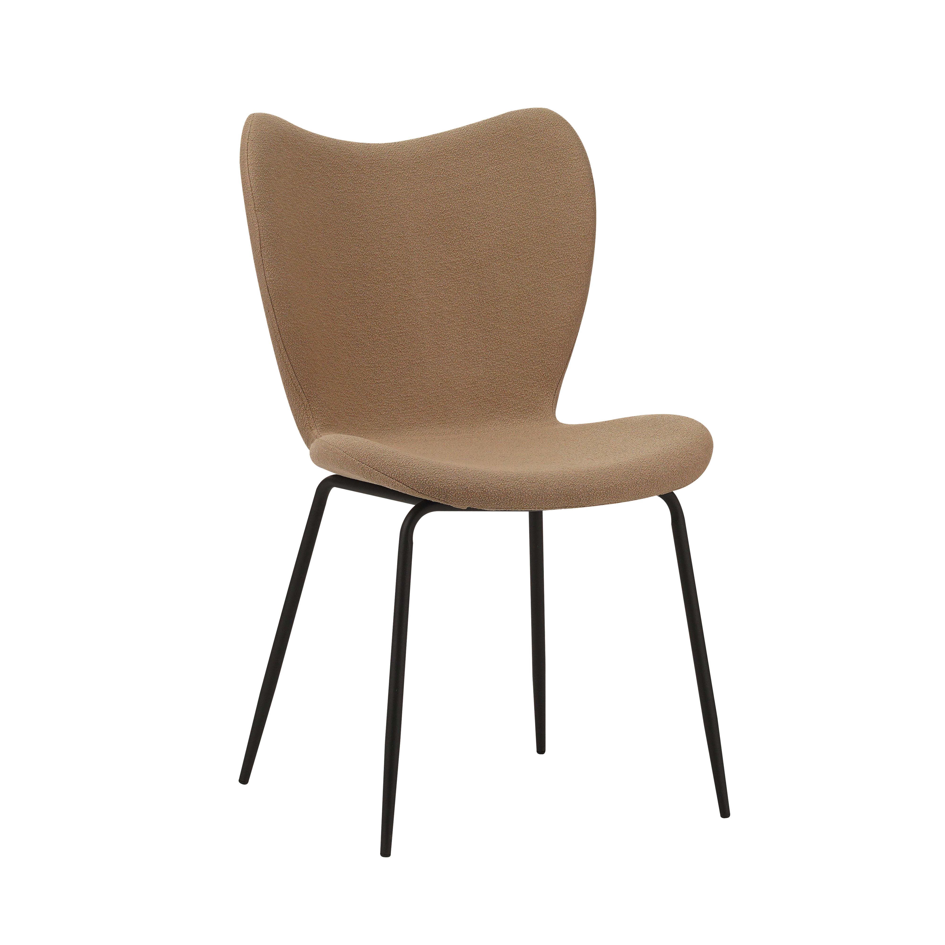 Stuhl-Set Caen Taupe B: 50 cm - Taupe/Schwarz, MODERN, Textil/Metall (50/88,5/42cm) - MID.YOU