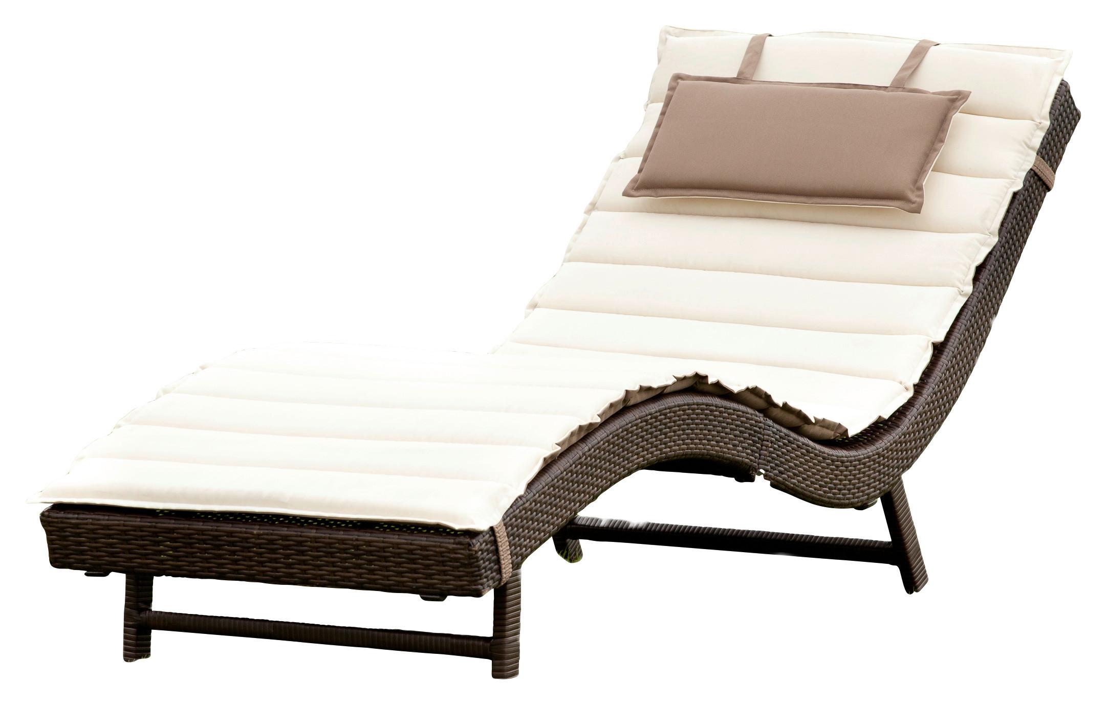 Sonnenliege Piacenza Metall/kunststoff Mit Auflage - Taupe/Beige, MODERN, Kunststoff/Metall (188/75/66cm) - Gardenson