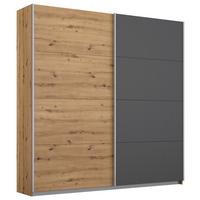 Schwebetürenschrank Subito - Graphitfarben/Eiche Artisan, MODERN, Holzwerkstoff (181/197/61cm) - Rauch Möbel