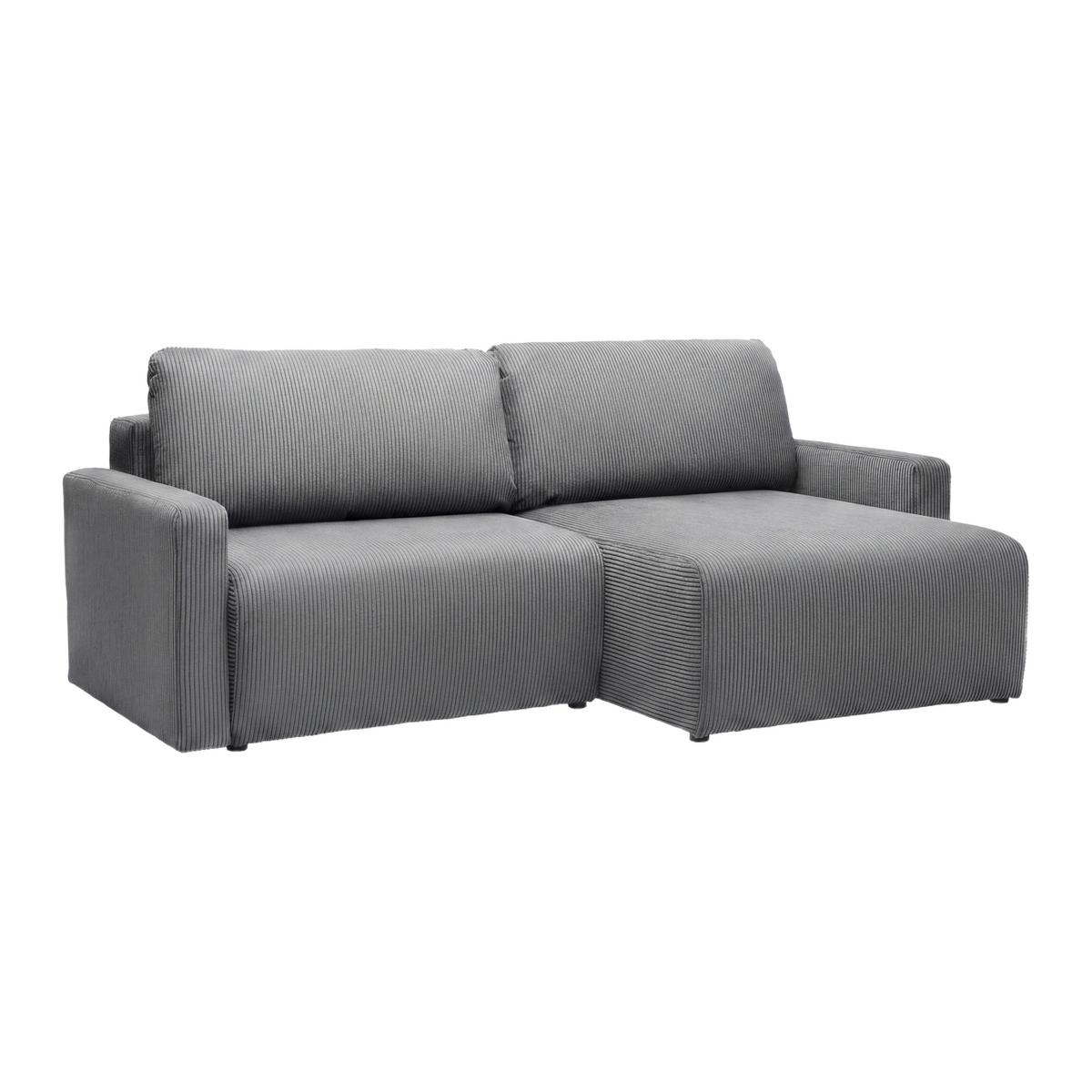 Rohová sedačka DAVE, obojstranná,tmavosivý menč. - tmavosivá, Modern, textil (227/146cm) - Based