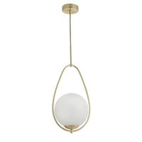 Hängeleuchte Avalon H: 150 cm 1-Flammig, höhenverstellbar - Goldfarben, KONVENTIONELL, Glas/Metall (23/19/150cm)