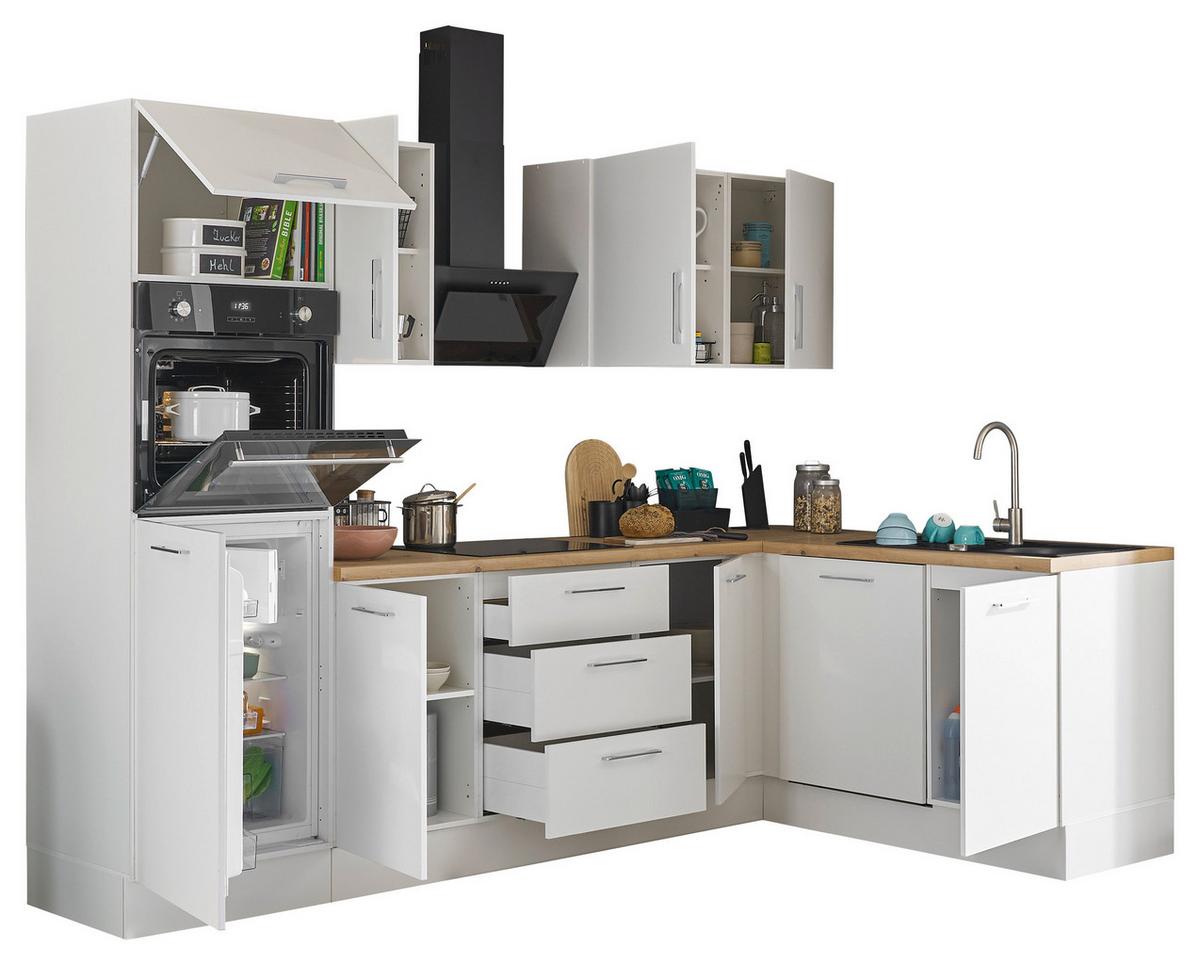 Eckküche Turin Weiß/Eiche Dekor 280x175 cm - Weiß/Eiche Artisan, Basics, Holzwerkstoff (280/175cm) - MID.YOU