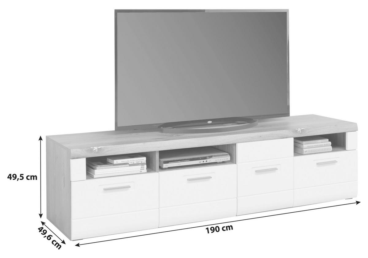 Tv-elem Auris - fehér, Modern, faalapú anyag (190/49,5/49,6cm) - Luca Bessoni
