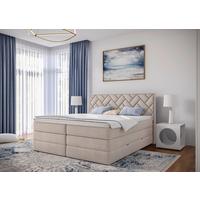 Boxspringbett Inkl. Topper Beige 160x200 Cm Loreno - Beige/Schwarz, MODERN, Holzwerkstoff/Textil (160/200cm) - MID.YOU