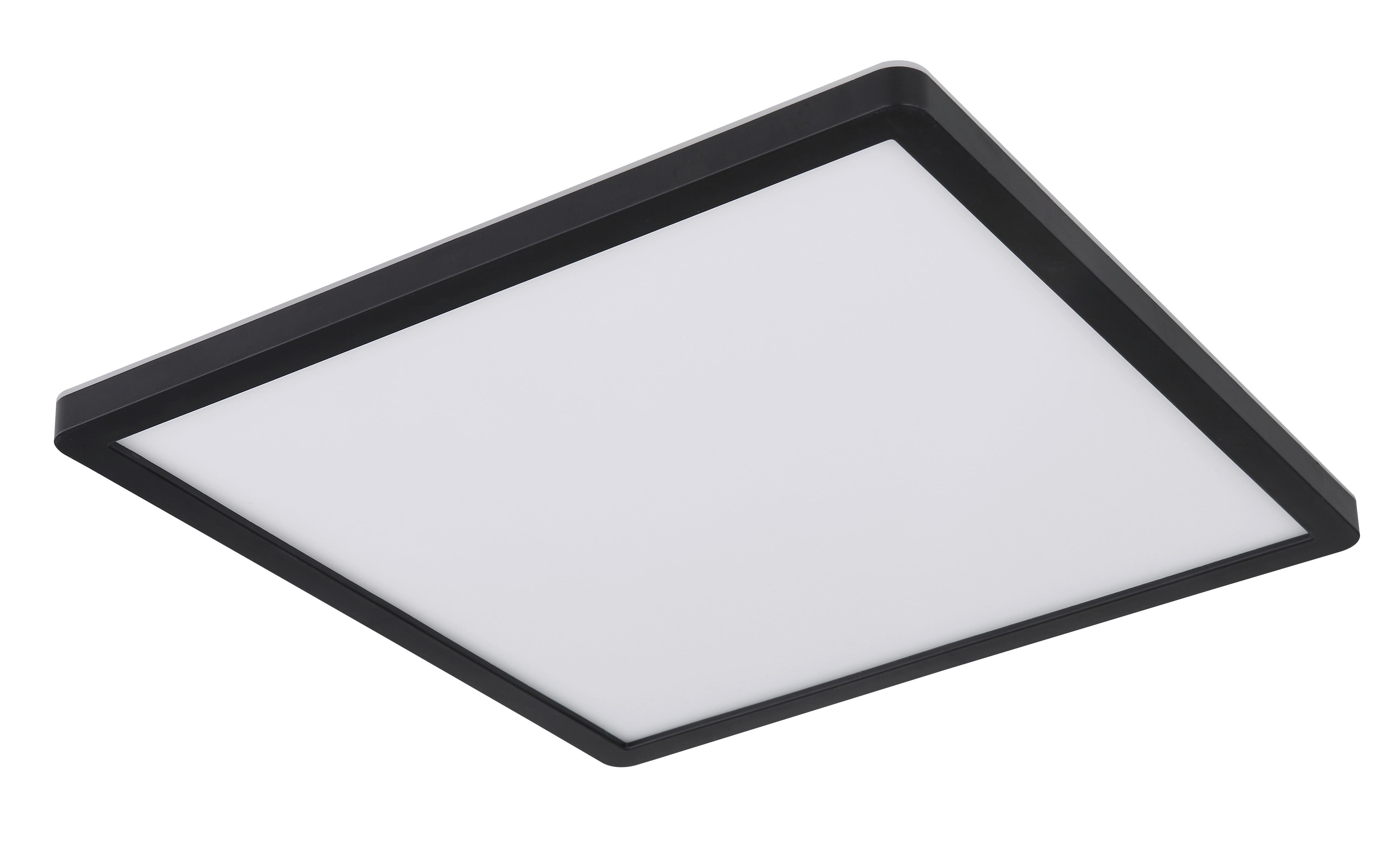 Led-deckenleuchte Sapana L: 29,4 Cm Mit Memory-Funktion - Opal/Schwarz, Basics, Kunststoff (29,4/29,4/2,5cm) - Globo