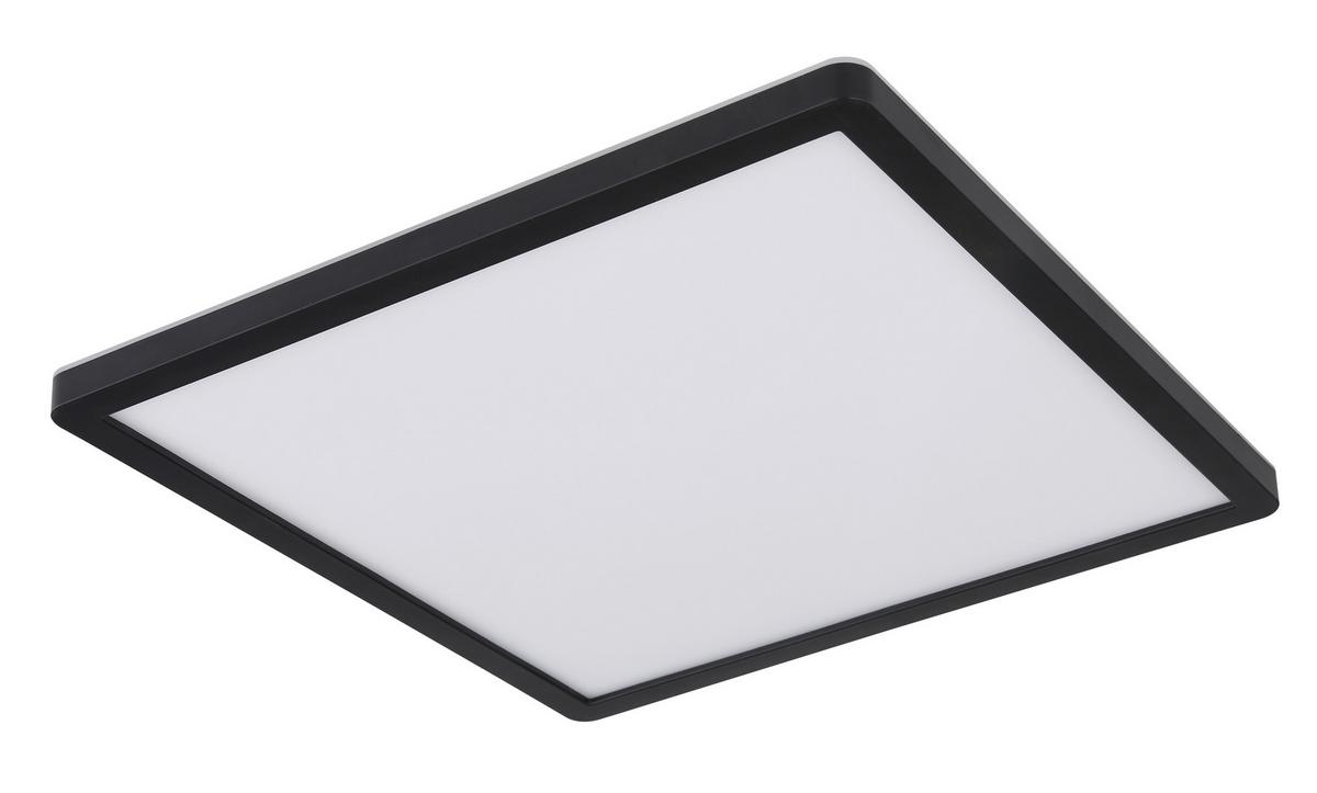Led-deckenleuchte Sapana L: 29,4 Cm Mit Memory-Funktion - Opal/Schwarz, Basics, Kunststoff (29,4/29,4/2,5cm) - Globo