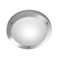 Deckenleuchte Ip44 Ø 31,5 cm 1-Flammig Rund Opalglas Matt - Chromfarben/Weiß, Basics, Glas/Metall (31,5/8,0cm) - Trio Leuchten