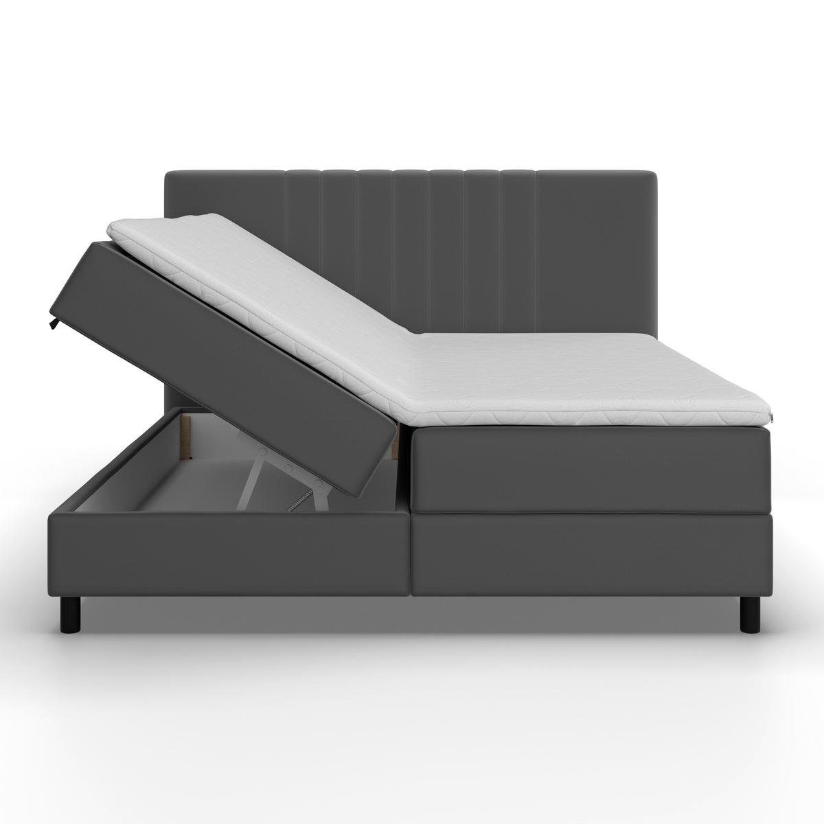 Boxspring postel ROMA tm. šědá, 180x200cm - šedá/černá, Moderní, kov/dřevo (180/200cm) - Bessagi Home
