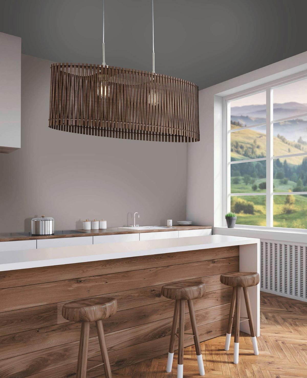 Hängeleuchte 96201* Sendero - Braun, Natur, Holz/Metall (77,5/25/130cm) - Eglo
