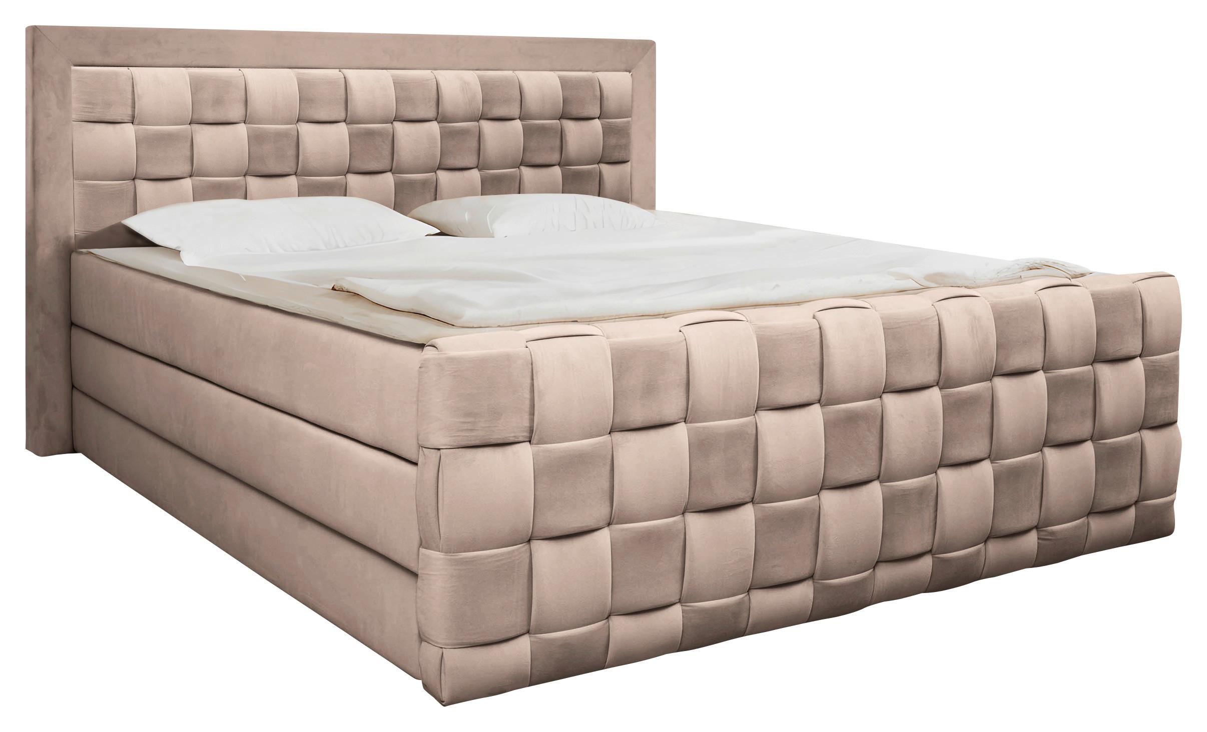 Boxspringbett Grenada Beige, Lf: 180x200 cm - Beige, MODERN, Textil (180/200cm) - Livetastic